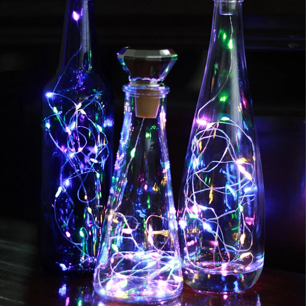 Solar Diamond Shaped Wine Bottle Lights 2M 20LED Waterproof Multicolor Fairy Light String for Garden, Terrace, Party Decoration