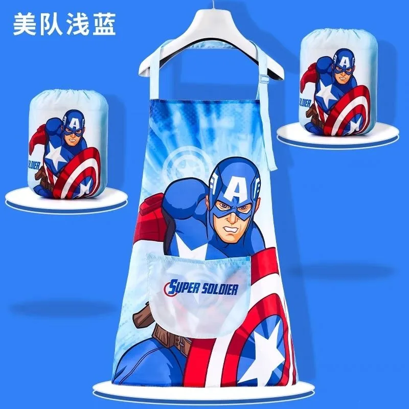 Marvel Captain America Cartoon Waterproof and Oil-resistant Apron Sleeves High-value Creative Baby Dirty-proof Clothing