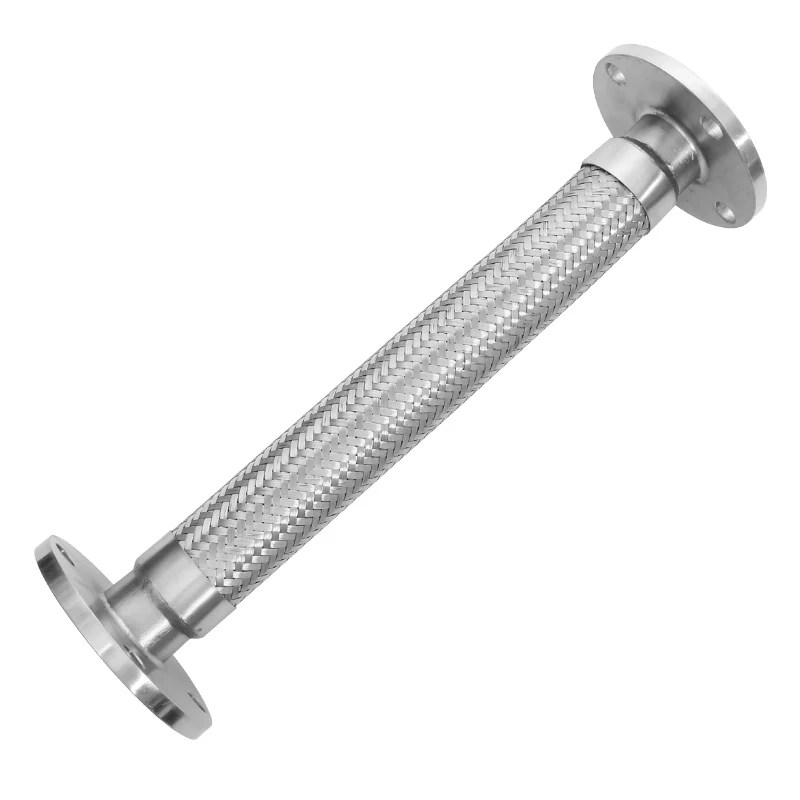 stainless steel flanged metal corrugated hose steel wire braided high temperature and high pressure steam explosion-proof hose