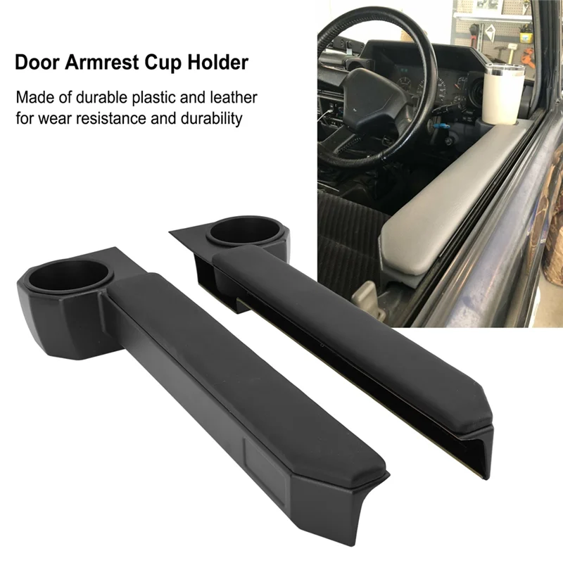 

A05U-1 Pair Car Door Armrest Cup Holder Plastic Leather Wear Resistance Replacement For Toyota Land Cruiser 70 Series
