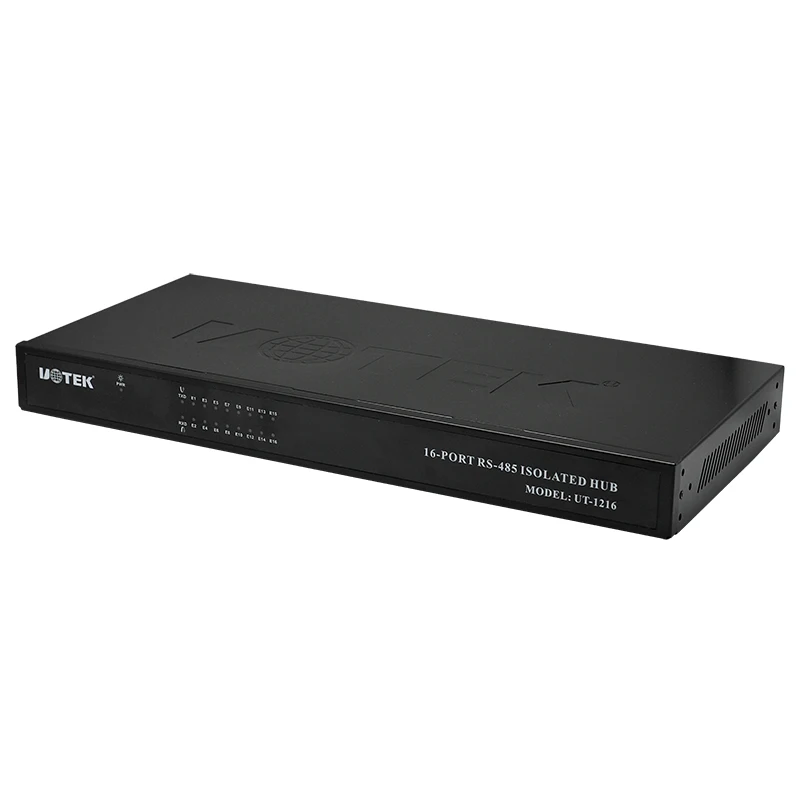 محور RS-232 RS-485 الصناعي إلى 16 منفذًا RS485 مع عزل إلكتروني بصري وحماية من زيادة التيار ESD UT-1216
