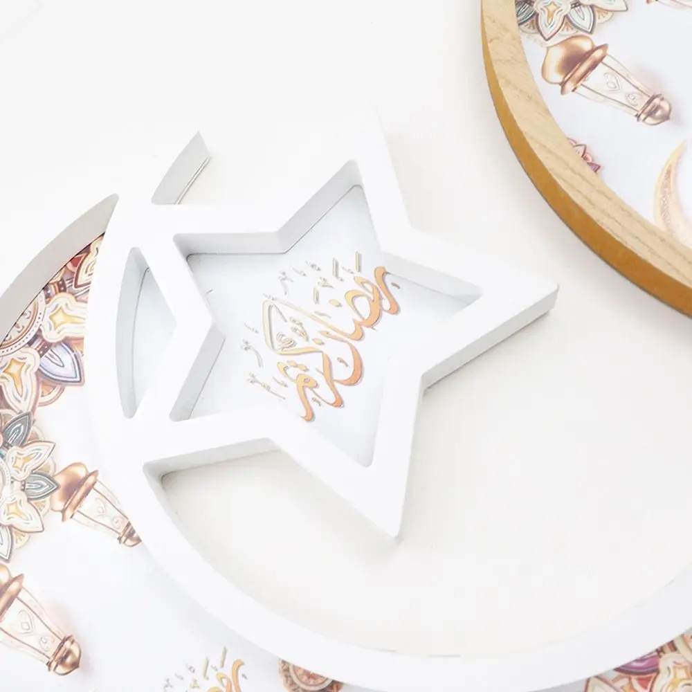 Density Board Moon Star Tray Well-polished Practical Eid Mubarak Food Tray Decorative Candy Snack Dessert Serving Dish Food