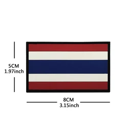 Parche bandera Tailandia PVC 3D – Adhesivo para mochila o chaleco táctico
