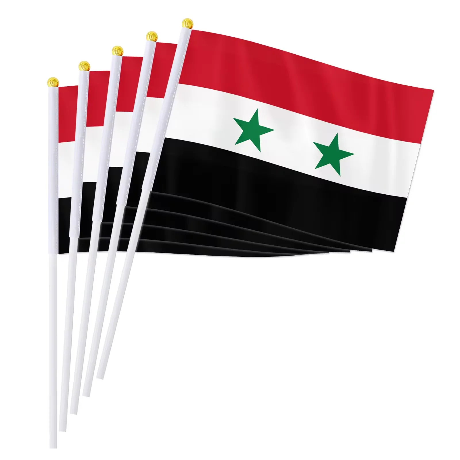 14*21cm Syria Hand Flag, Syria Syrian National Flag World Countries Decor Gifts Small Hand Held Waving Flag