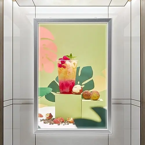 27x40 Inch LED Poster Frame, Slim Snap Aluminum Alloy LED Light Box Wall Mounted Advertising Picture Frame Display LED view 3