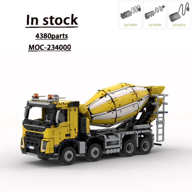 MOC-234000 Model Blok Bangunan Mixer Semen Urban FMX Baru 4380 Potongan Mainan Blok Bangunan Hadiah Ulang Tahun Anak Laki-laki