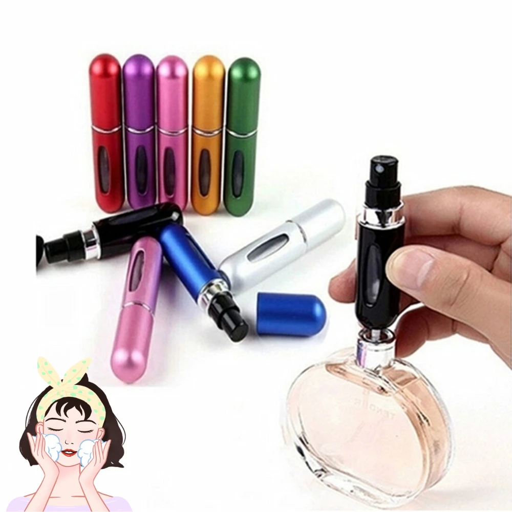 

Mini Atomize Perfume Bottle Portable Bottom-Filling Reusable Empty Cans Women Facial Moisture Cleansing Cosmetic Travel Atomizer