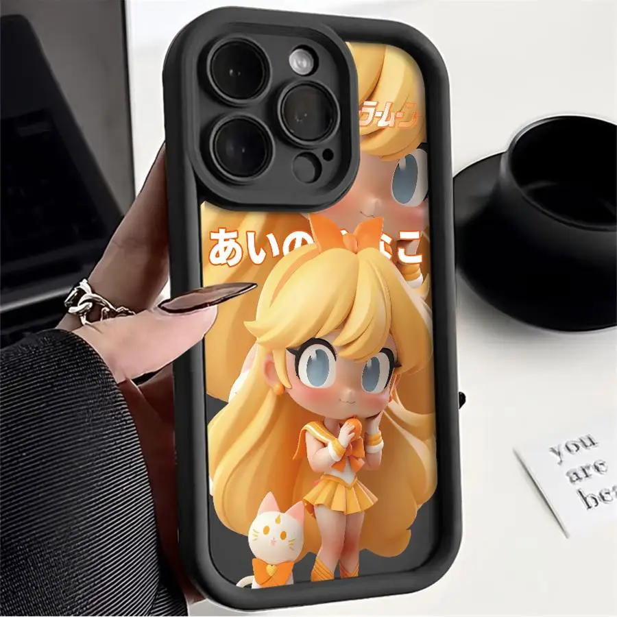 귀여운 세일러문 아이노 미나코 아이폰 XR 17 에어 13 12 11 프로 맥스 XS 맥스 15 16 14 플러스 16e 소프트 커버 폰 케이스
