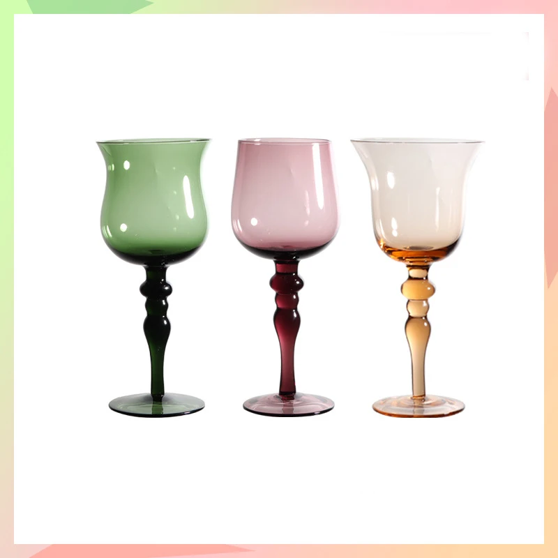 (Can Engrave Logo) 335ML Dark Green Household Goblet, Wedding  Red Wine Glass, Banquet Cup, Used For Drink Champagne