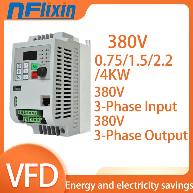 380V 3P input and 3P output VFD 0.75/2.2/4/5.5/7.5/11KW Variable Frequency Drive Converter Motor Speed Vector Control Inverter