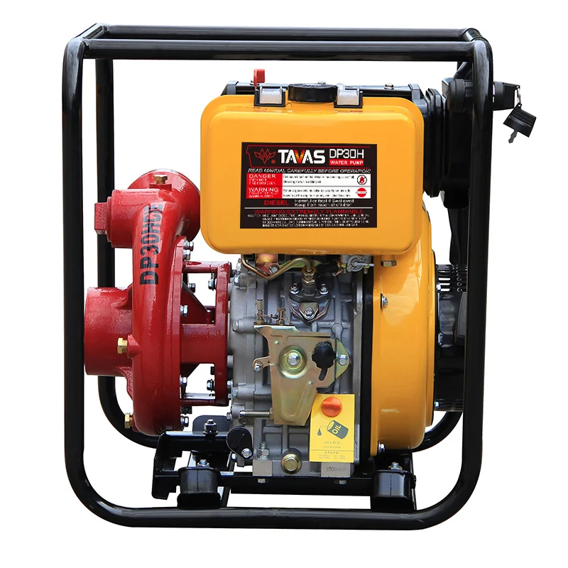 TAVAS DP30HCI 186F 3 polegadas ferro fundido vermelho bomba de água de alta pressão motor bomba de água agrícola