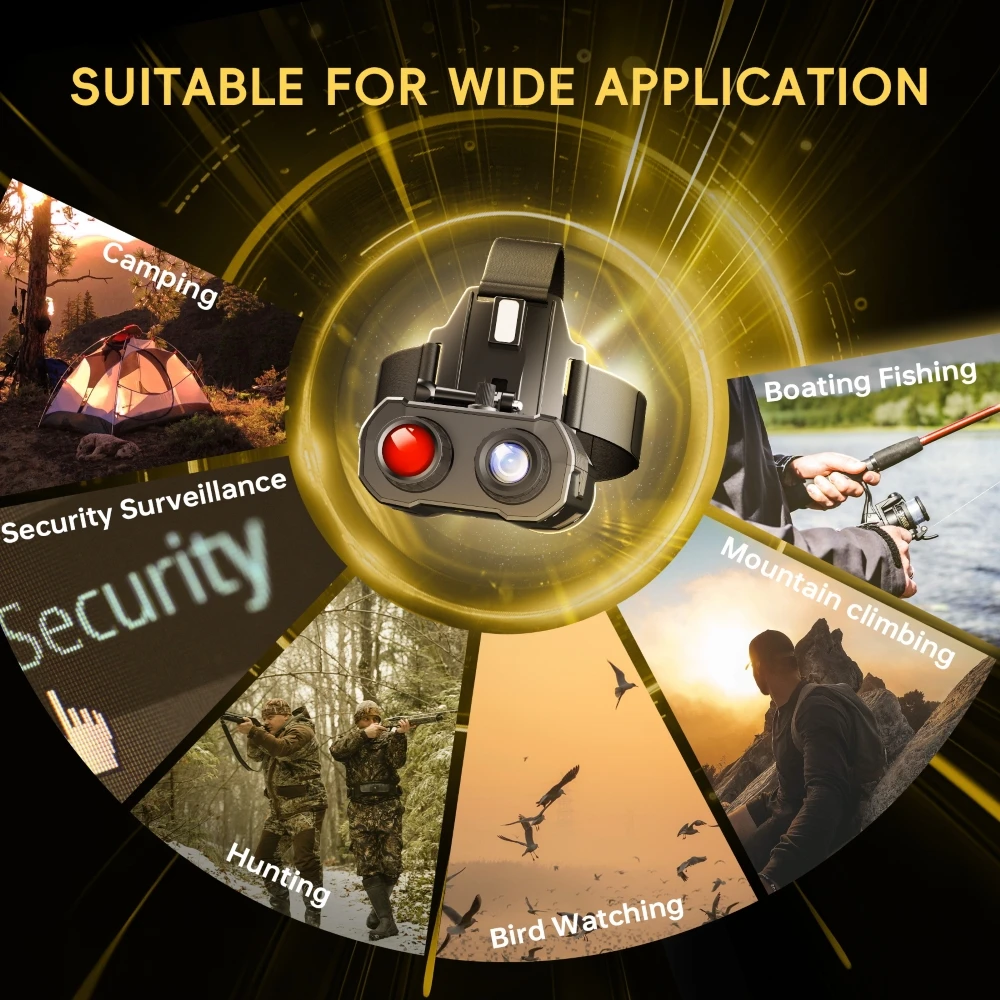 escopo infravermelho da visão noturna dos binóculos da caça 250m com capacete