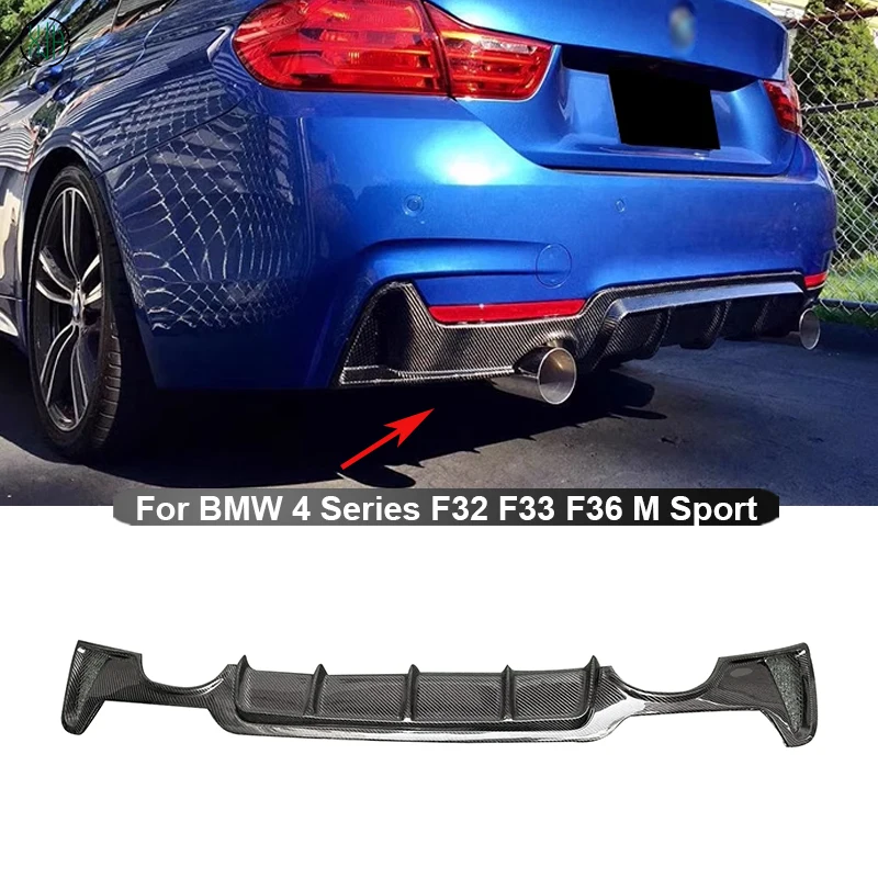 

For BMW 4 Series F32 F33 F36 M Sport 420i 428i 435i Carbon Fiber M Style Car Rear Bumper Lip Diffuser Spoiler Parts Body kit