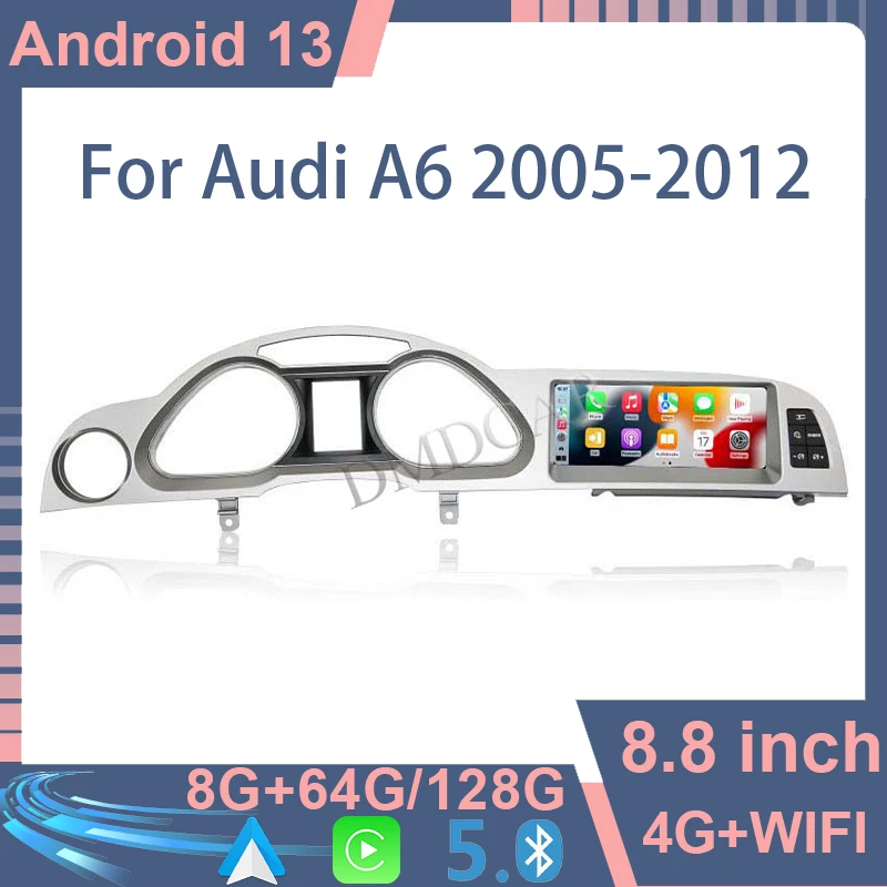 

8.8" 8 Core Android 13 Car Radio Multimedia Player Auto Stereo Video CarPlay GPS Navigation For Audi A6 C6 A7 2005-2011 4G WIFI