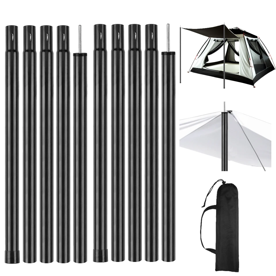 텔레스코픽 텐트 폴 2 개의 범용 조정 가능한 알루미늄 캠핑 천막 폴 세트 Sun Sail Shelter Rods Tarp Tent 액세서리