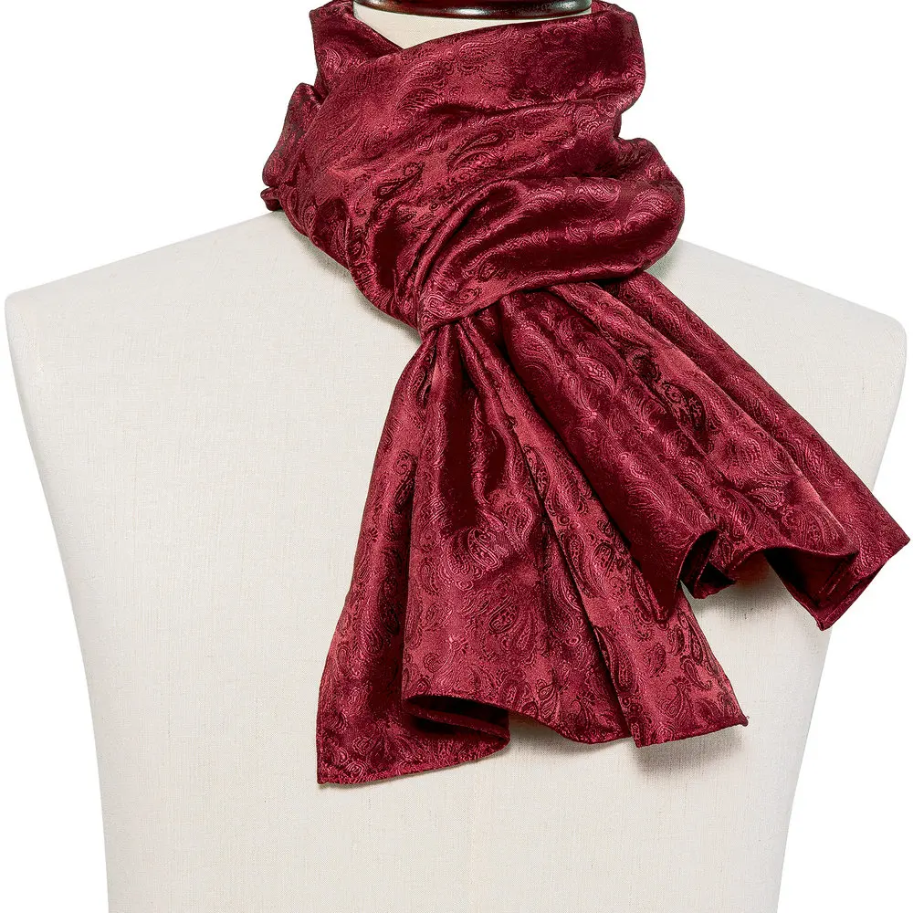 Barry.Wang Jacquard Seide Herren Schal Blumen Paisley stilvolle Burgunder Gold grün rot blau lila für männliche Hochzeit Business Party – Detail 9