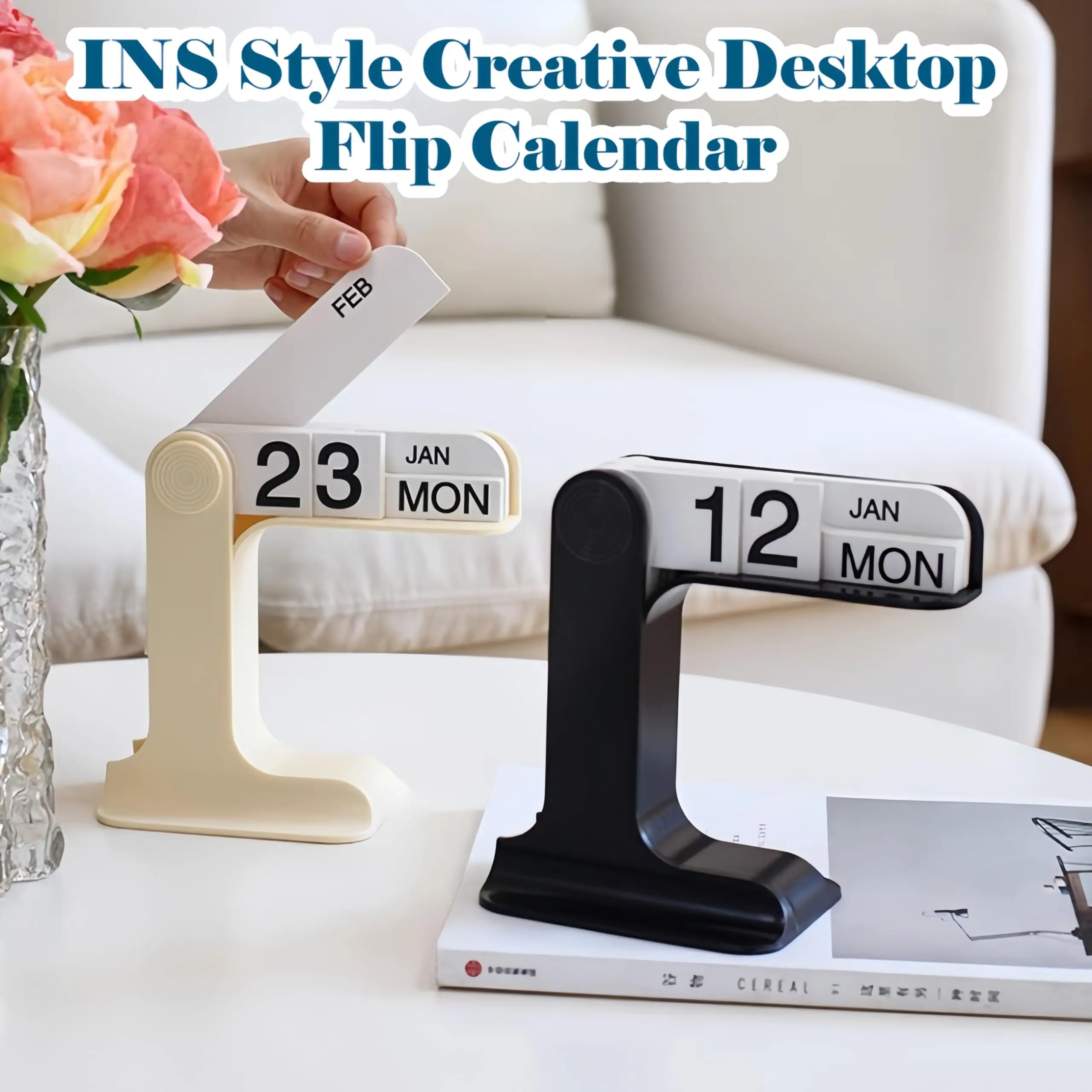 

Креативный простой календарь Ins Design Calendar Настольный декор Календарь Флип-страница Календарь Офис Гостиная Украшения