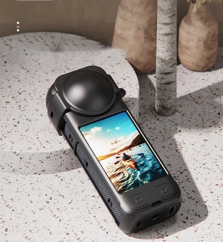 Casing pelindung ponsel insta 360x4, casing pelindung lembut standar, pelindung cangkang silikon karet + tutup lensa Set Fo insta360 x4