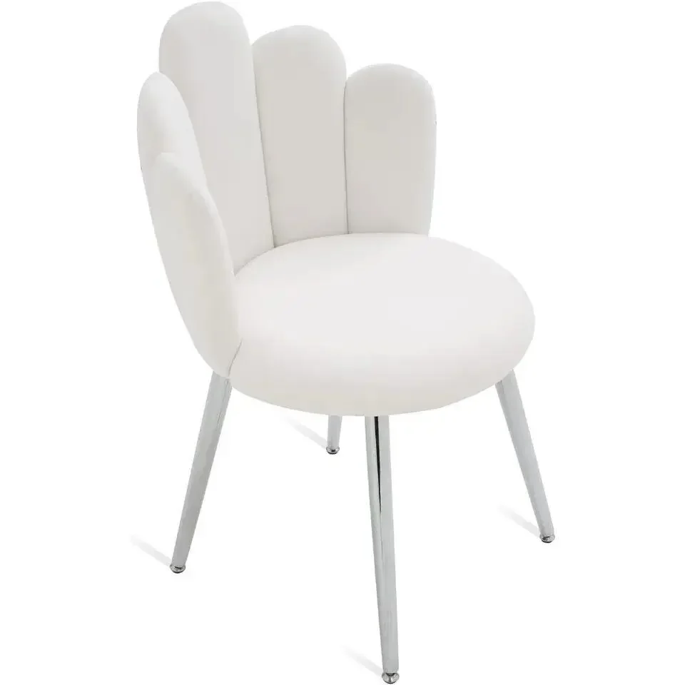 Vanity Chair for Makeup Room, Modern Accent Chair for Living Room Bedroom, Velvet Chair with Back Support and Metal Legs