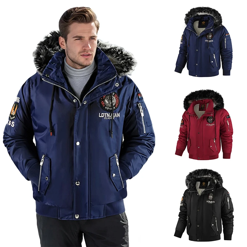 الشتاء سميكة الدافئة متعددة جيب البضائع معطف الرجال الأزياء مقنعين سترة عارضة فضفاض سترة في الهواء الطلق يندبروف السترات الملابس #1