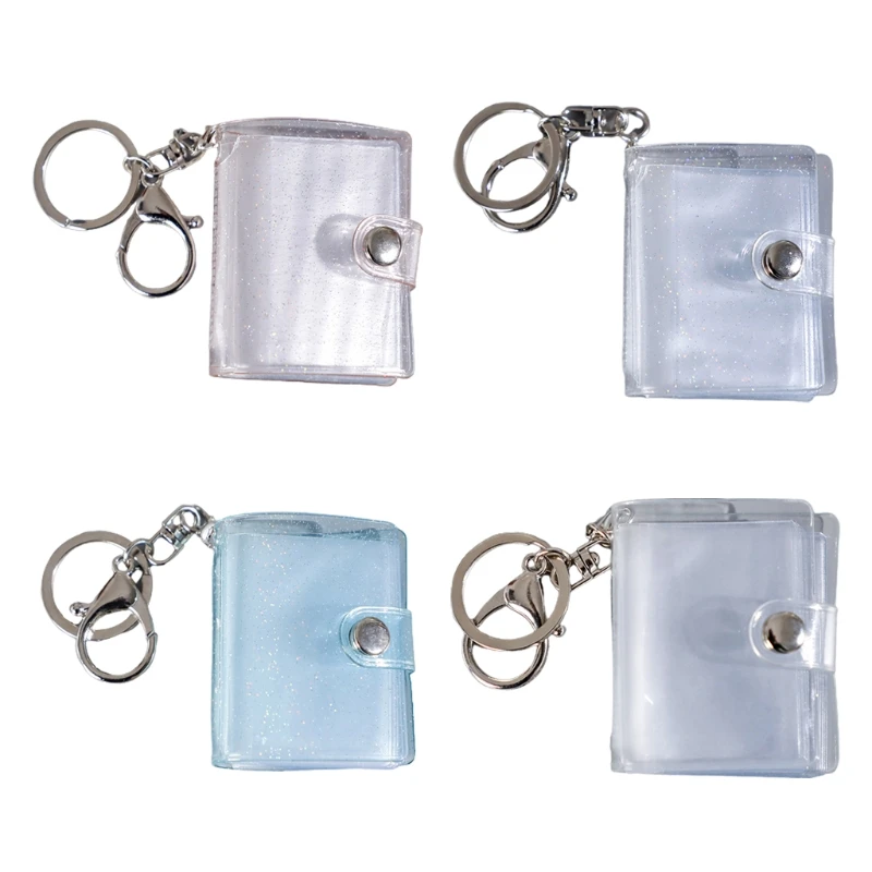 Mini Small Photo Album Keyring 16 Pockets 1 Inch ID Instant Pictures Interstitial Storage Card Book Keychain