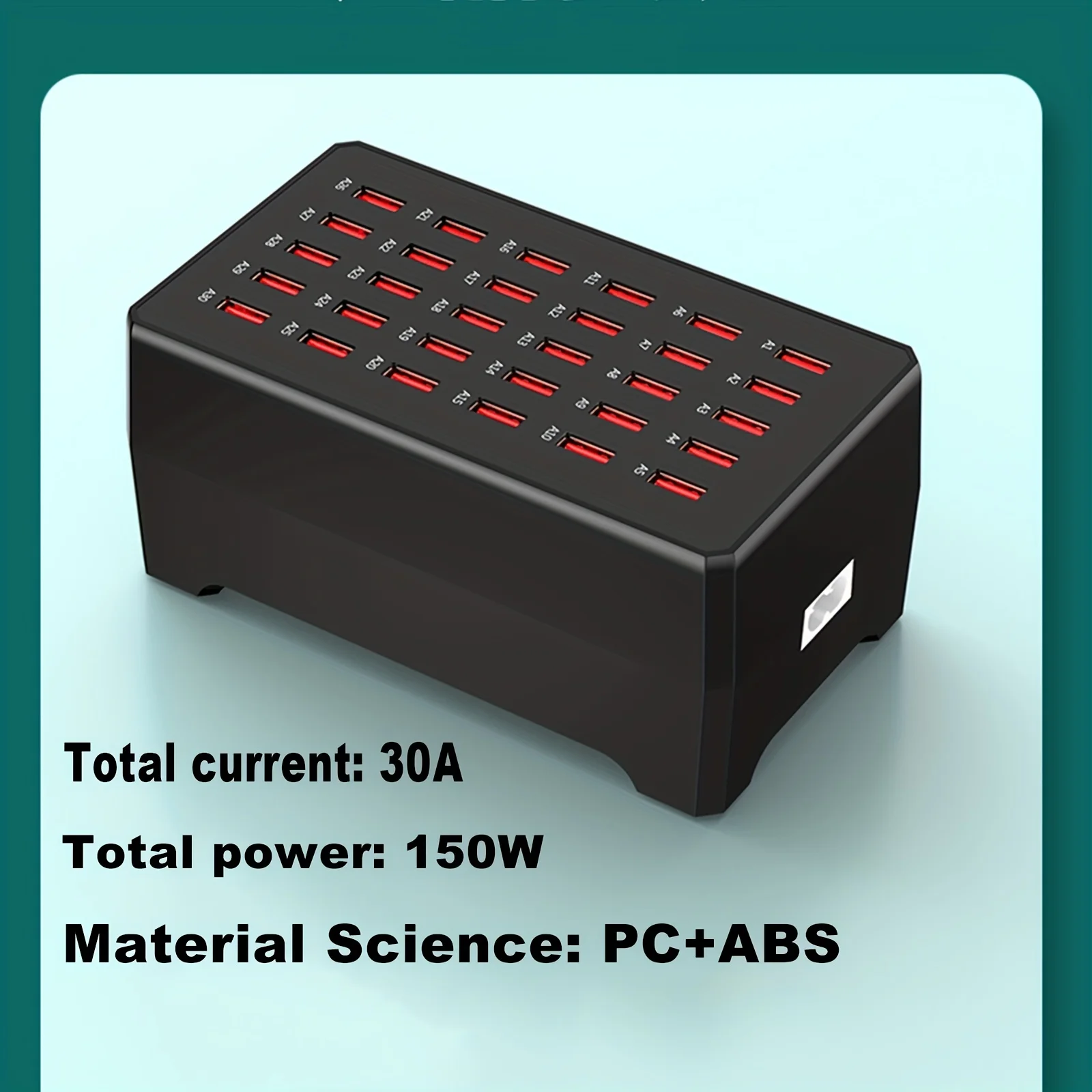 Nowa stacja ładująca USB o mocy 150 W i 30 wieloma portami. Uprawa problemów ładowania. Szybkie ładowanie telefonów komórkowych i tabletów