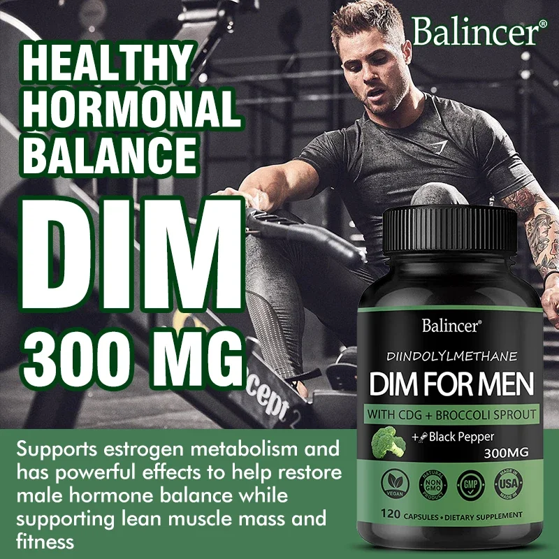 DIM FOR MEN Supplement Complex - BioPerine, CDG and Broccoli Sprouts - Lean Muscle Mass, Balanced Cholesterol and Liver Health