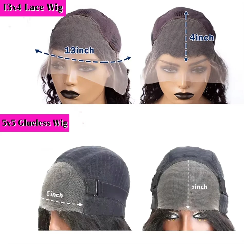 Umi Glueless 13x4 HD peluca de onda profunda pelucas frontales de encaje transparente brasileños Remy 300% densidad real 100% cabello humano 32 pulgadas