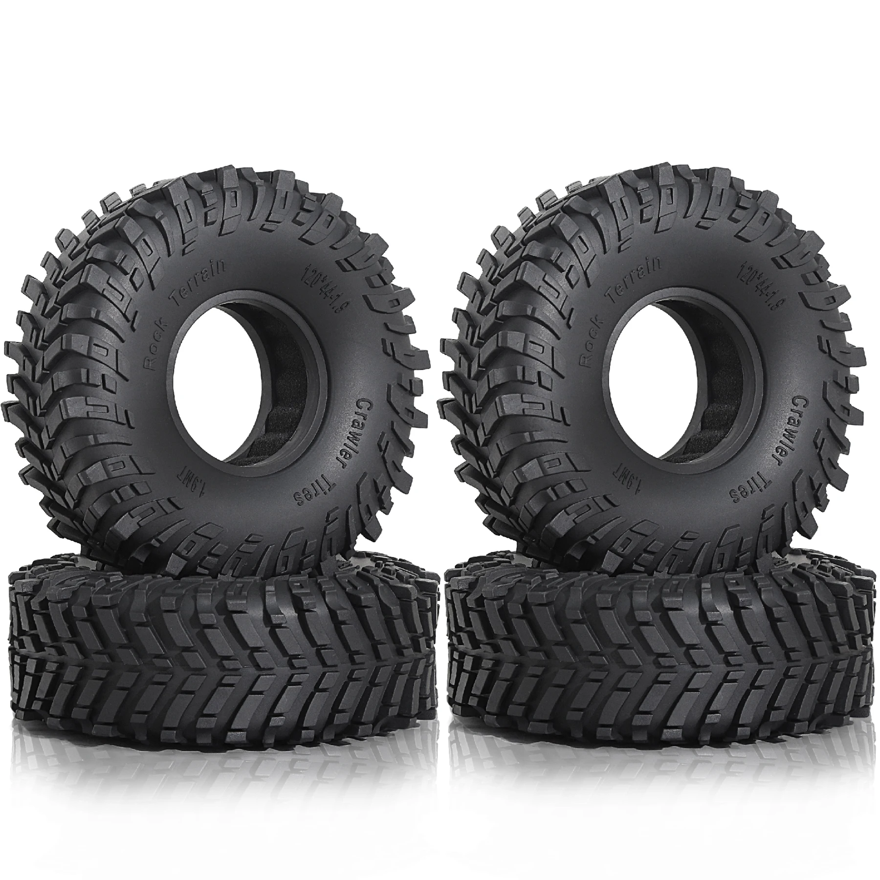 

1.9 Crawler Tires(4PCS) Mud Tires OD 4.72" for 1/10 RC Crawler Car TRX4 TRX6 SCX10 90046 SCX10 III AXI03007 Tamiya CC01 D90 D110