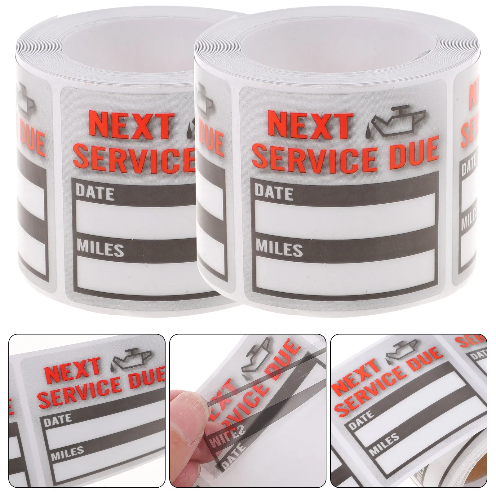 

2 Rolls Service Due Sticker for Car Long-Lasting Removable Auto Sticker Next Service Due Label Window Application