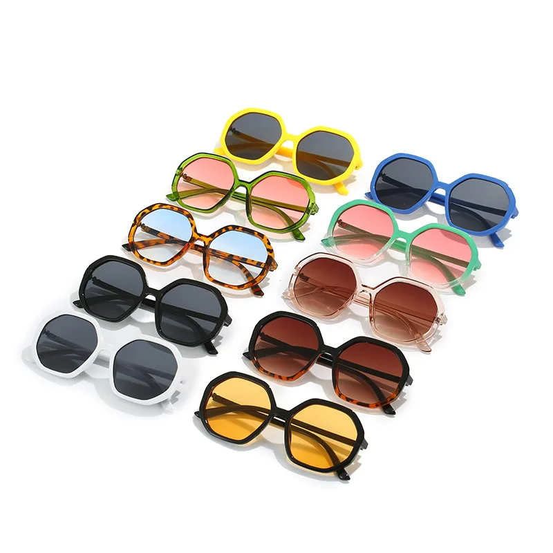 Oversized Irregular Sunglasses Polygonal Octagonal Sunglasses Pink Lenses Outdoor Sports Eyewear Ladies Sunshade Glasses UV400