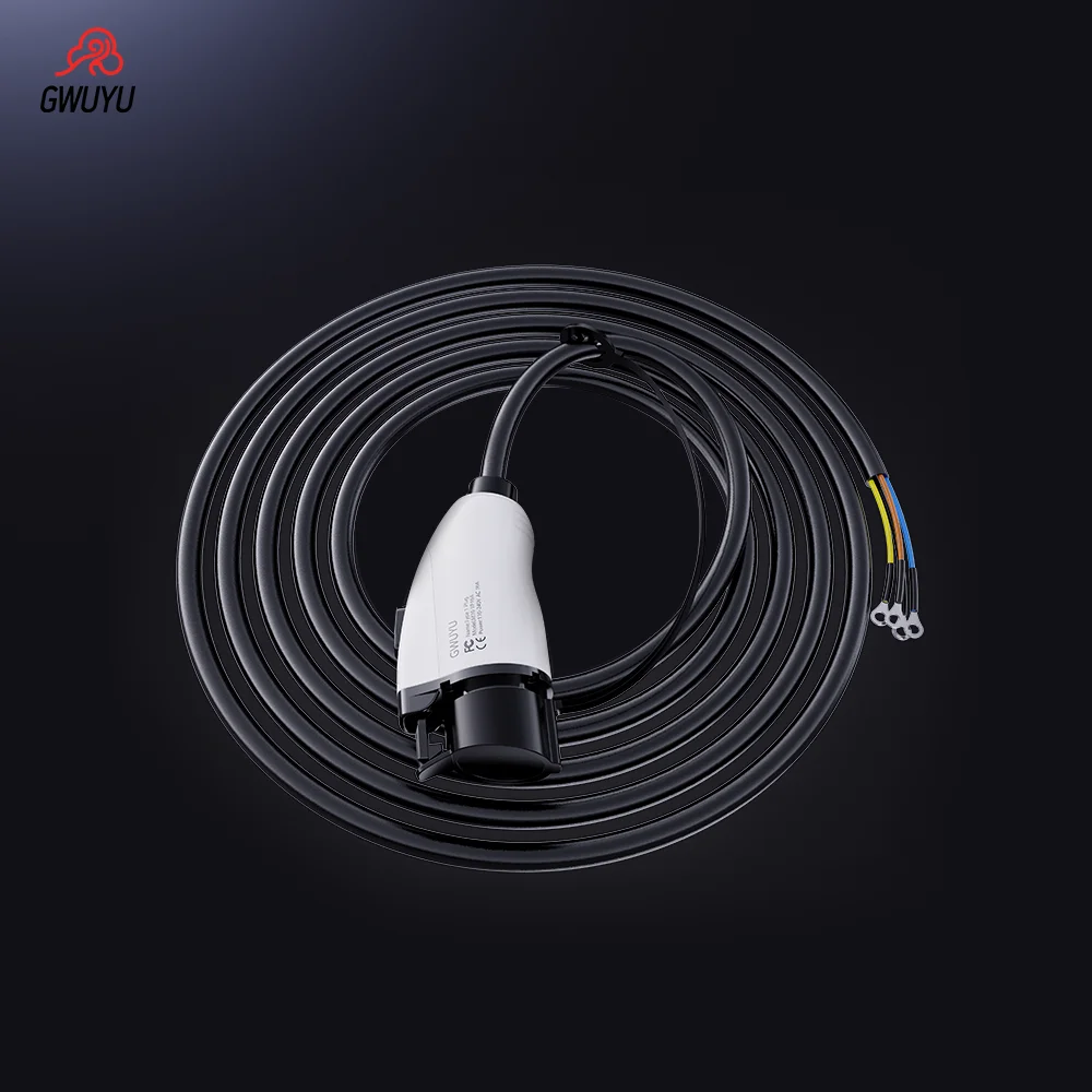 GWUYU M10 EV Extension Charging Cable 5m SAE J1772 Type 1 Plug 240V 16A 32A 3.5KW 7KW for Electric Vehicle Charger Station