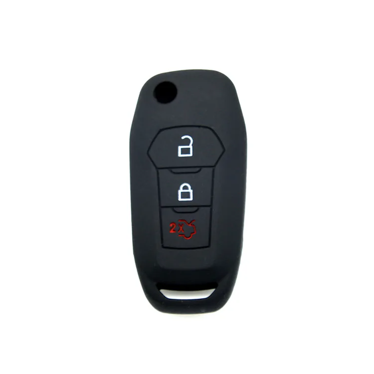 

for Ford New Escort Folding 3-button Silicone Key Case New Mondeo Soft Rubber Key Cover Car Sheath