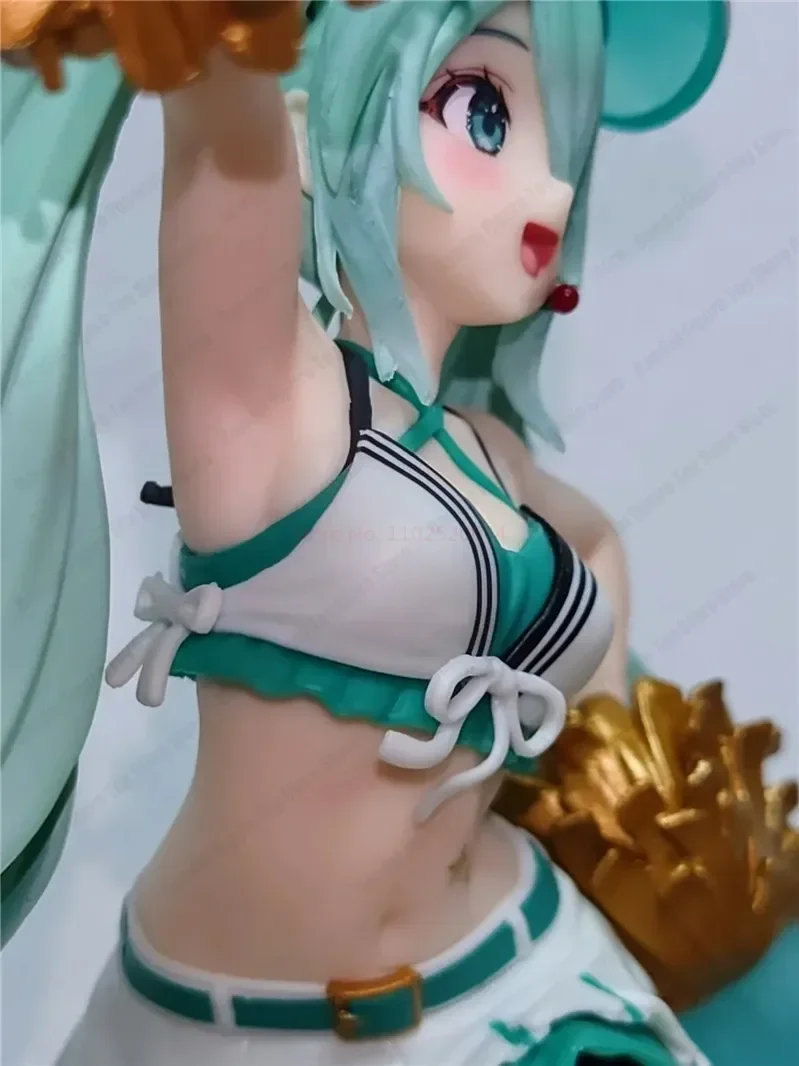 Estatueta Hatsune Miku Anime Action for Children, Uniforme de Cheerleader, Brinquedos Colecionáveis, Taito Original, Presente, Novo, 18cm