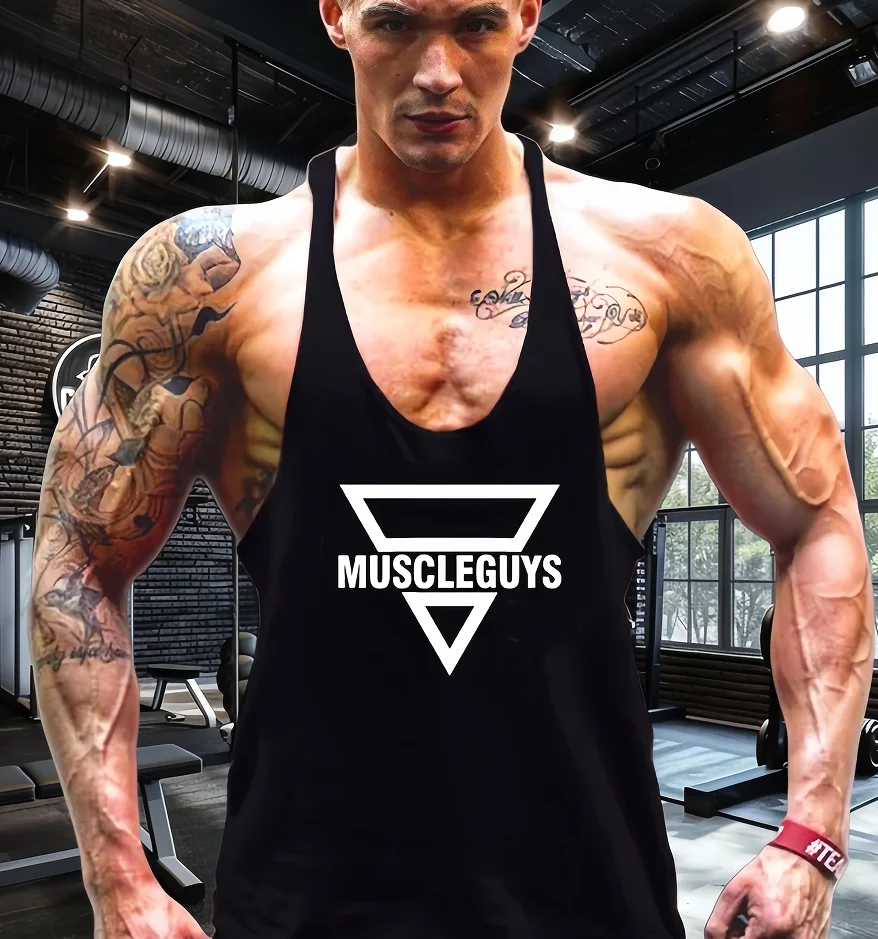 

Summer Gym Bodybuilding Vest Men's Pure Cotton Fitness Vest Y-shaped Vest Sports Sleeveless Top Muscle Exercise Hot Sale