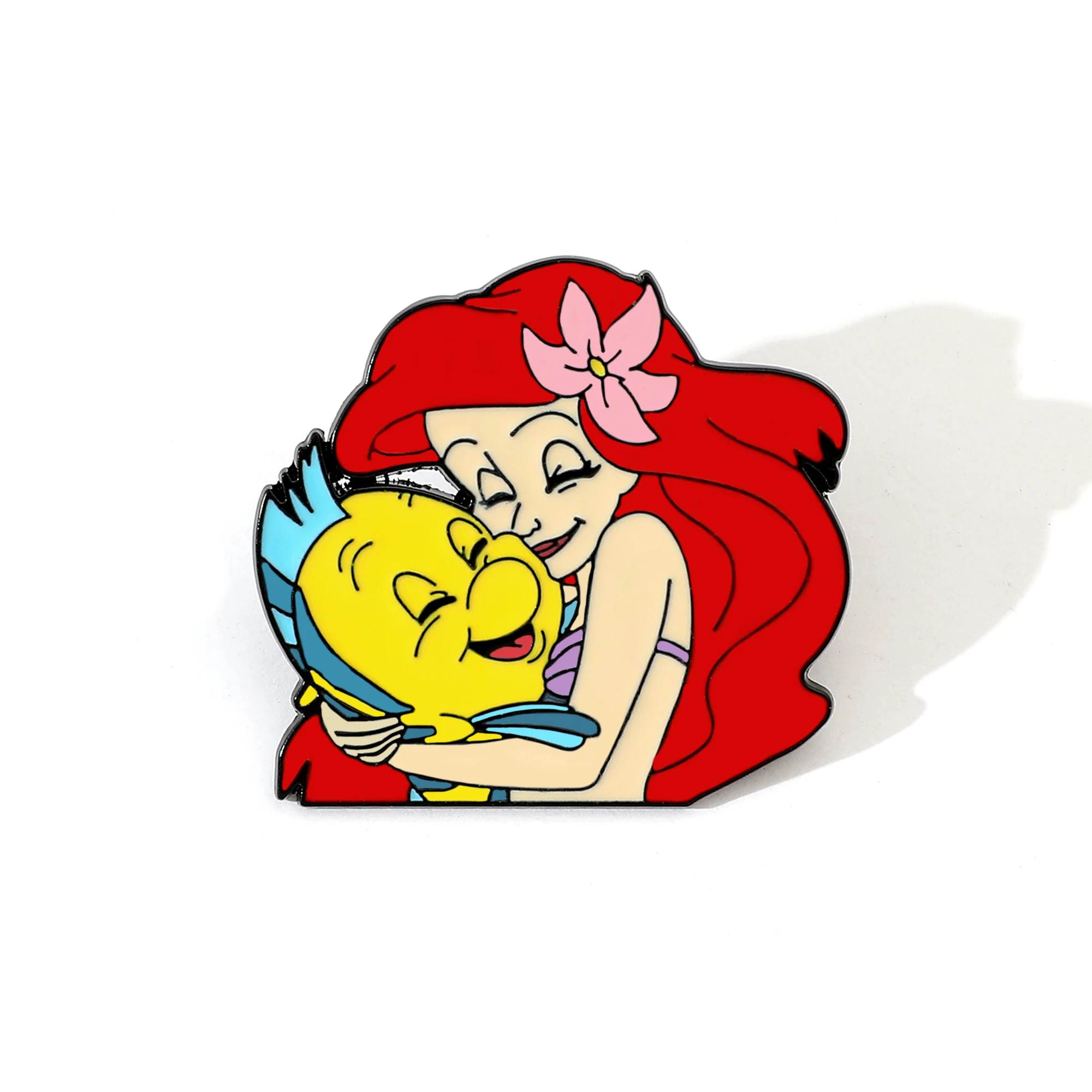 Broche de dibujos animados de Anime, Pin esmaltado de la Sirenita, hermoso insignia de Metal, joyería, ropa, mochila, accesorios de regalo, 1 ud.