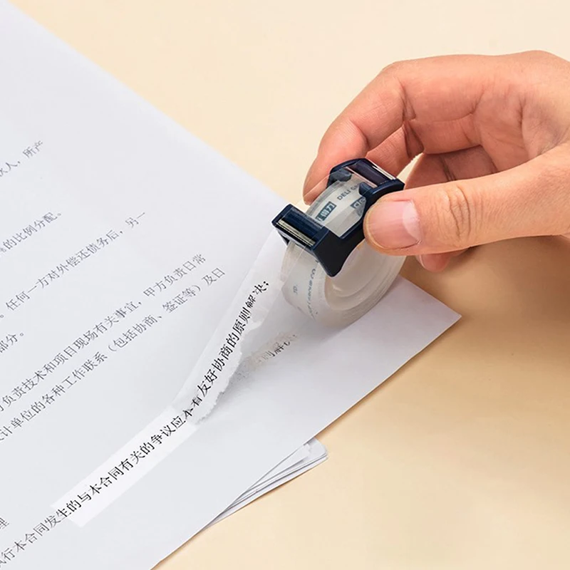 Writable Clear Adhesive Tape With Tape Cutting Tool Writable Invisible Correction Tape School Stationery Protable Tape Dispenser