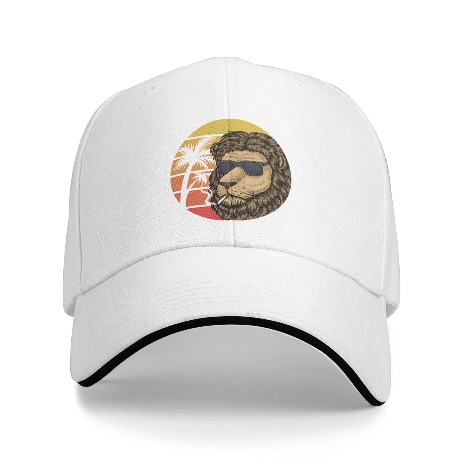 Smoking Beach Lion Head Baseball Cap Women Men Hats Adjustable Truck Driver Sun Hat Dad Baseball Caps