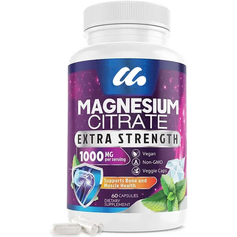 Magnesium Citrate Capsules - Highly Absorbent Citric Acid Complex, Gluten Free, Non GMO