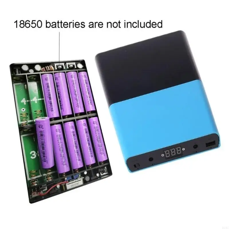 

Портативный 12-ячеечный аккумуляторный блок 18650, корпус для источника питания USB5V QC3.0, бесступенчатая зарядка, напряжение,