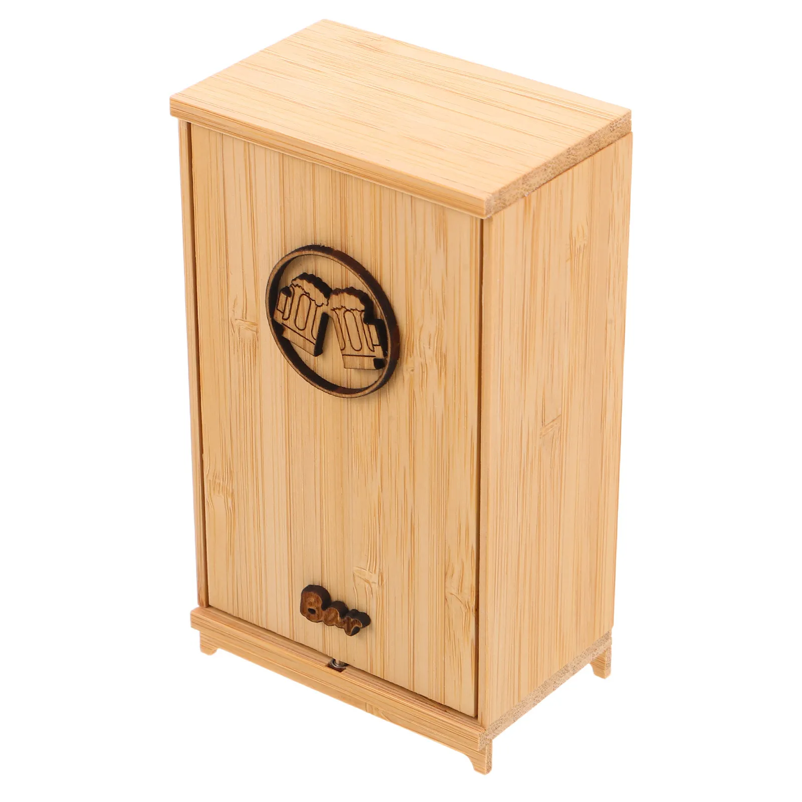 

Миниатюрная деревянная винная полка в винтажном стиле, мебель для кукольного домика, мини-шкаф, книжная полка, кладовая, декоративный аксессуар