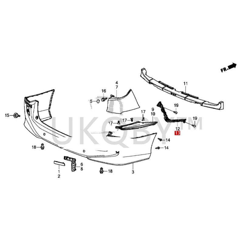 71593TAEH01 71598TAEH01 Suitable for Ho nd a Elysion Rear bumper bracket, rear bumper spacer