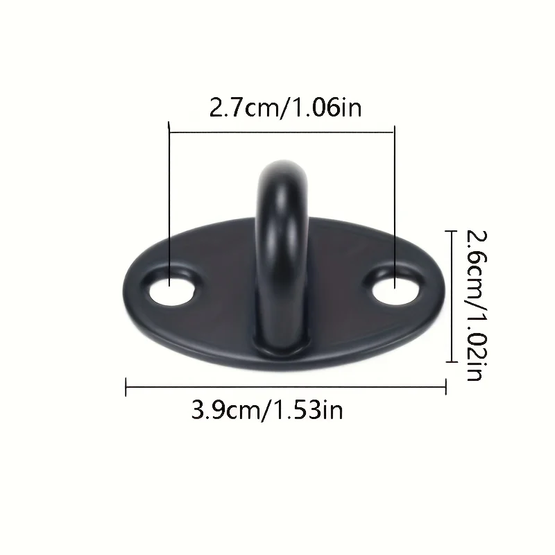3X black/silver ceiling-mounted hook base fans / lounge sofa / hammock / circular fixed hanging hooks. Made of stainless steel.