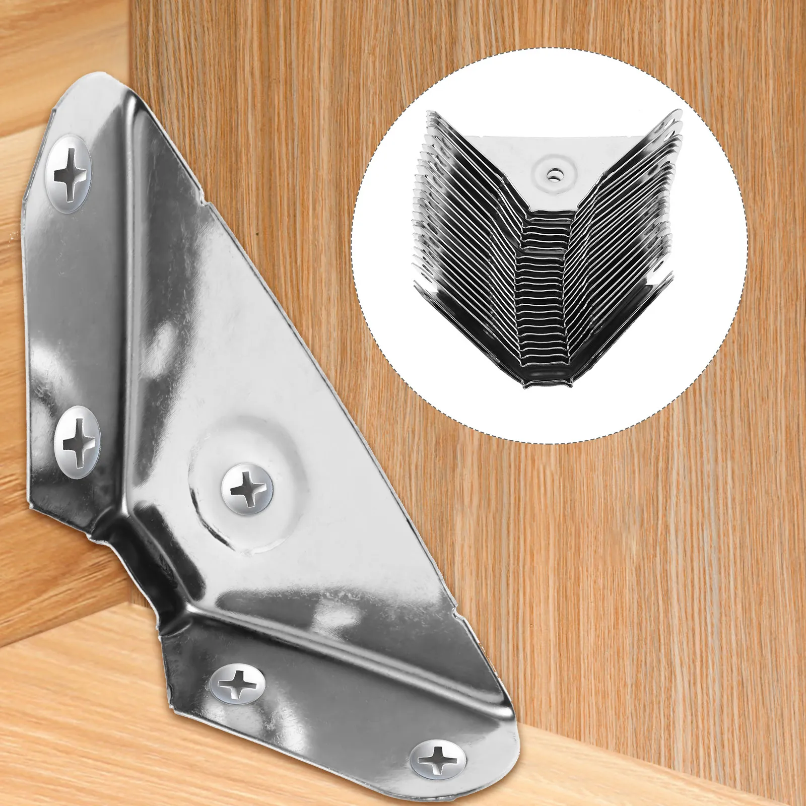 

24 шт. Угловые кронштейны из нержавеющей стали для мебели, усиленные, для защиты от падения, фурнитура для угловых полок