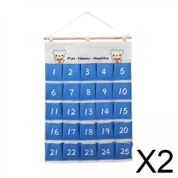 

Numbered Canvas Classroom Pocket Chart over Door Organizer Storage Bag for Classroom Home Office