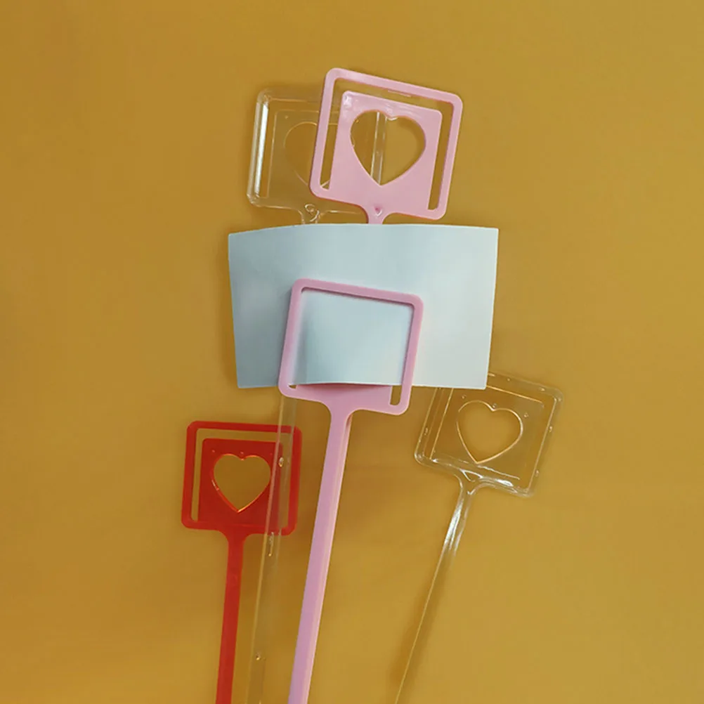 

50pcs Heart Shaped Flower Clips Reusable Bouquet Cardclips Wedding Birthday Decoration Supplies Plastic Clip For Valentine'S Day