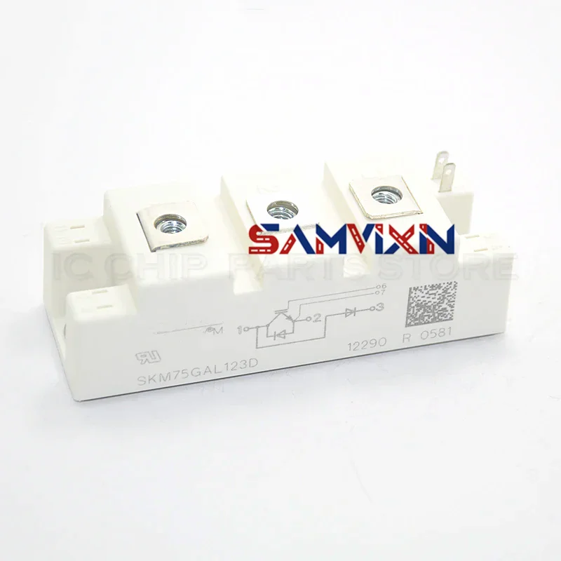 SKM75GAL123D (1 peça) Novo TRANSISTOR, MÓDULO DE POTÊNCIA IGBT,INDEPENDENTE,1.2kV, Original em estoque