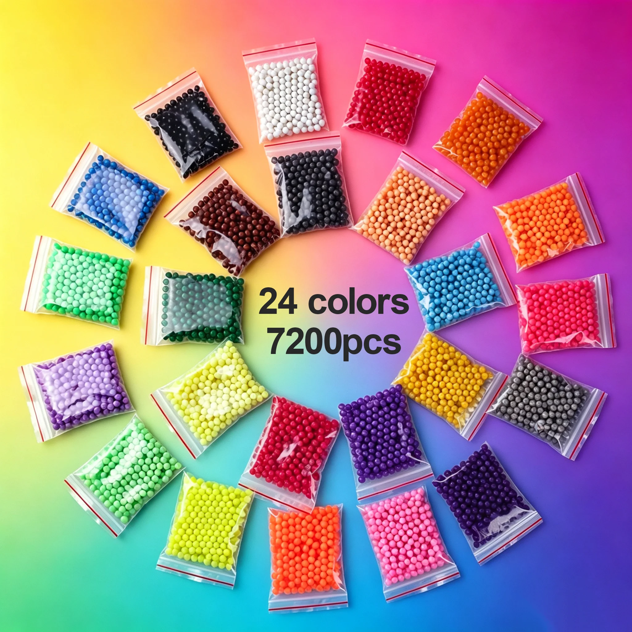 

24color bag Beads 7200pcs Puzzle Color DIY magic Beads Water spray Ball Games 3D Handmade Magic Toy for Children