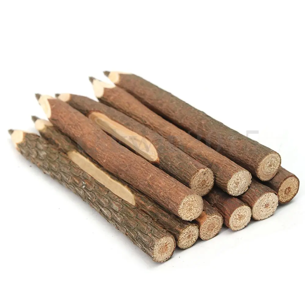 5PCs Hot Stationery Crafts Graphite Branch and Twig Writing Tool Wooden Pencil