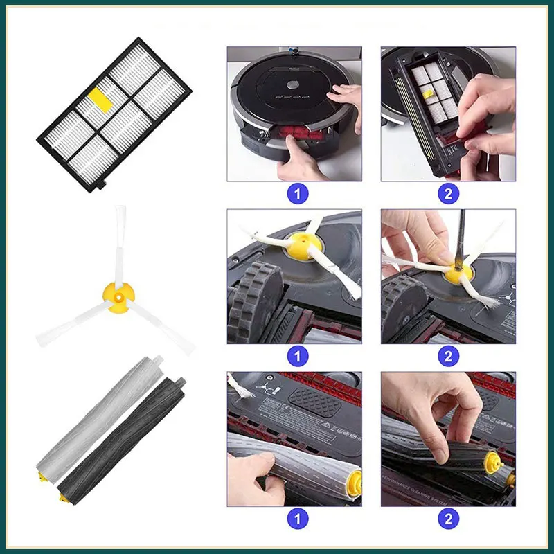 Für irobot roomba 800 980 990 900 896 886 870 865 866 Serie Hepa Filter Seiten walze Bürste Staubsauger Reiniger Ersatzteile